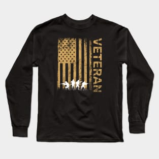 Veteran American Flag Long Sleeve T-Shirt